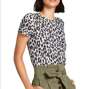 A.L.C. Bambina Leopard Print Tissue T-Shirt